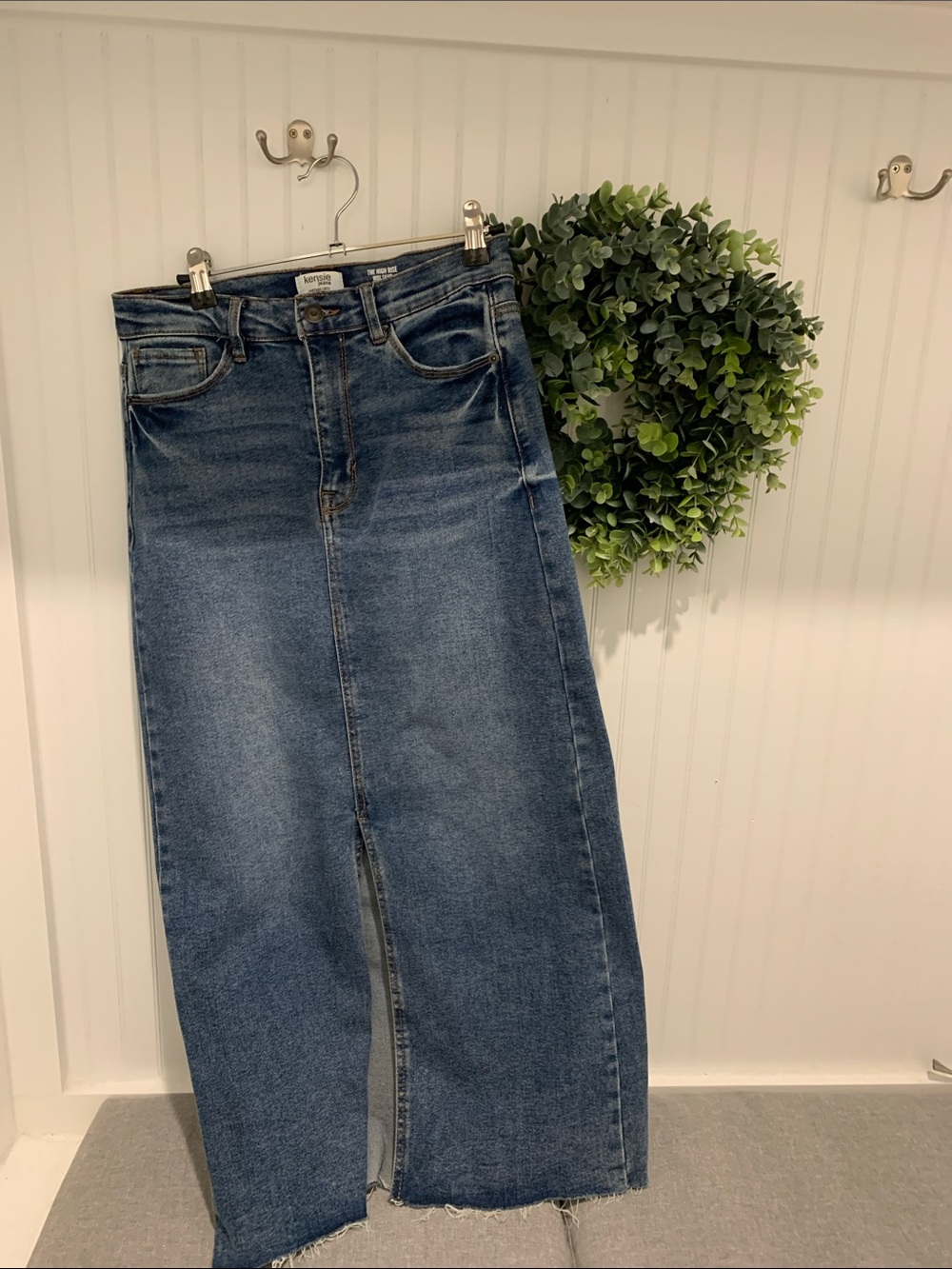 Kensie Dark Blue midi Denim Skirt 2/26 w